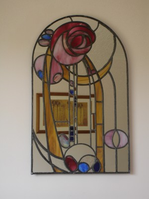 The completed  Rennie Mackintosh Mirror Detail