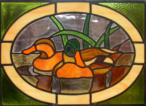 Two ducks.My second stained glass panel